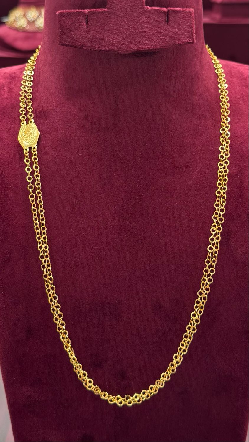 2 Lines Chandraharam Chain (Thick)