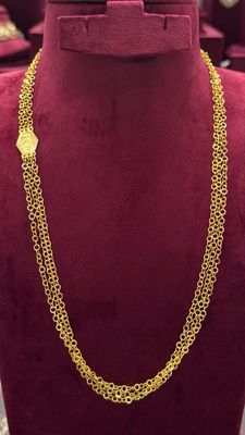 3 Lines Chandraharam Chain (Thick)
