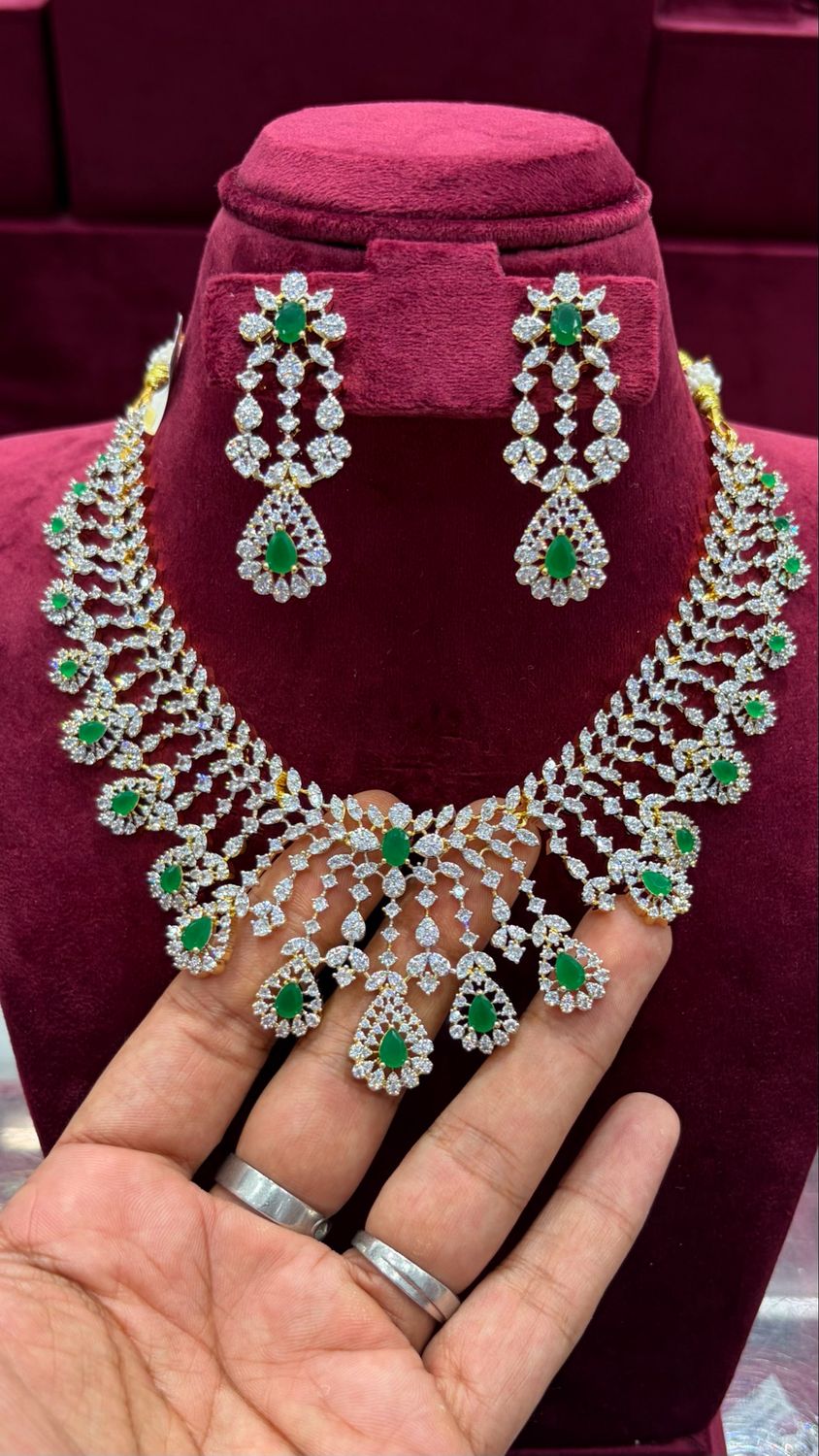 Elegant Diamond Replica Necklace Set