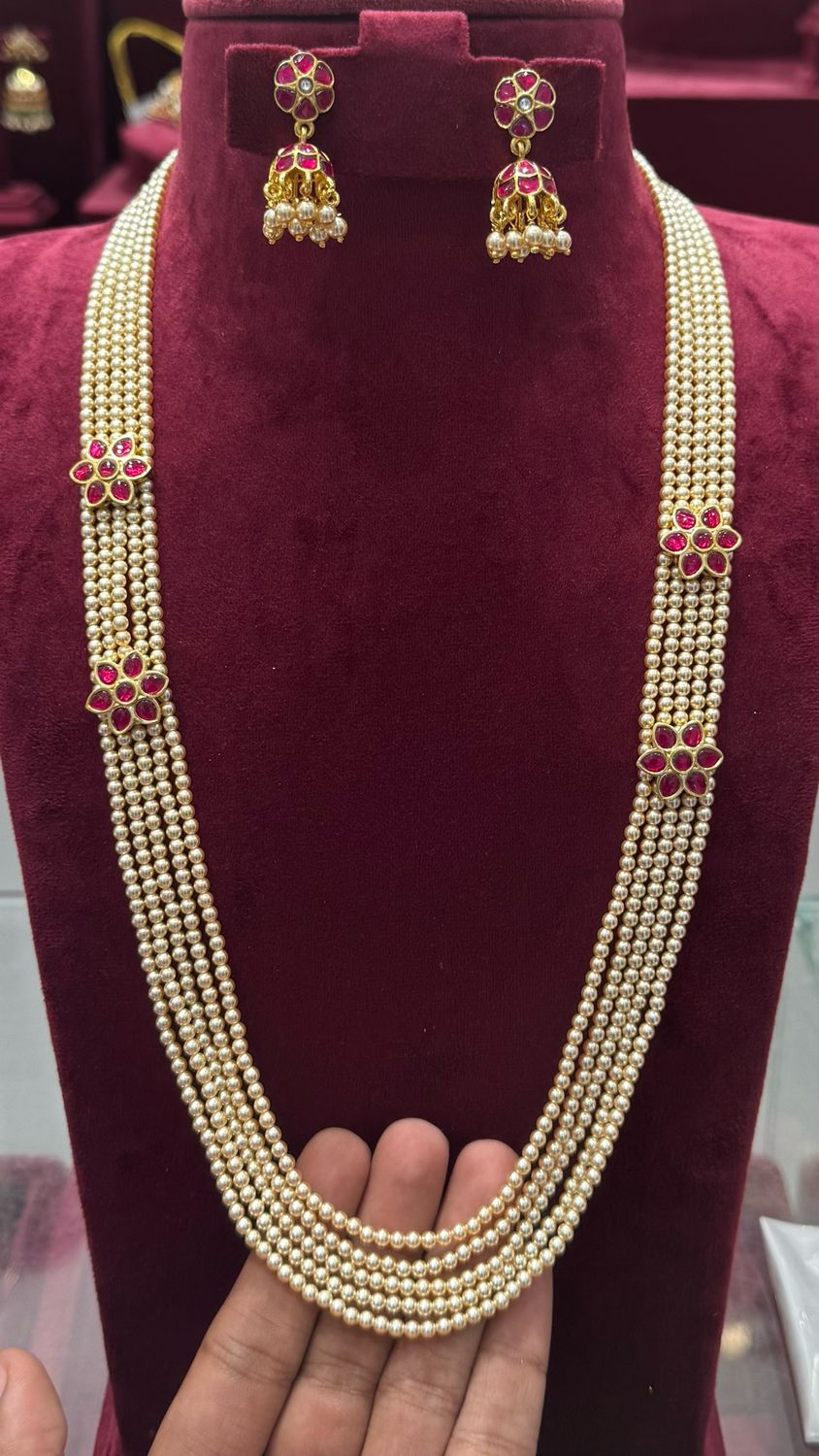 Swarovski 5 Lines with Jadau Jumkhas