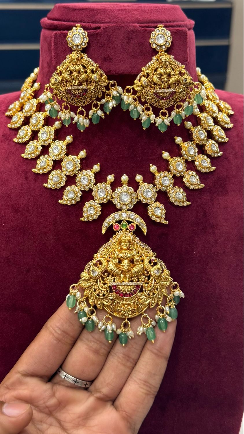 Lakshmi Devi Cz Necklace