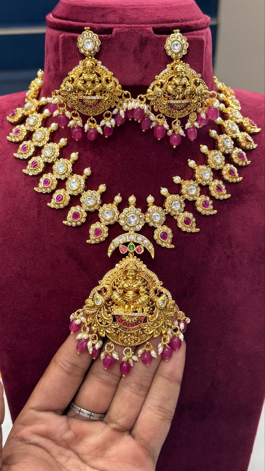 Lakshmi Devi Cz Necklace