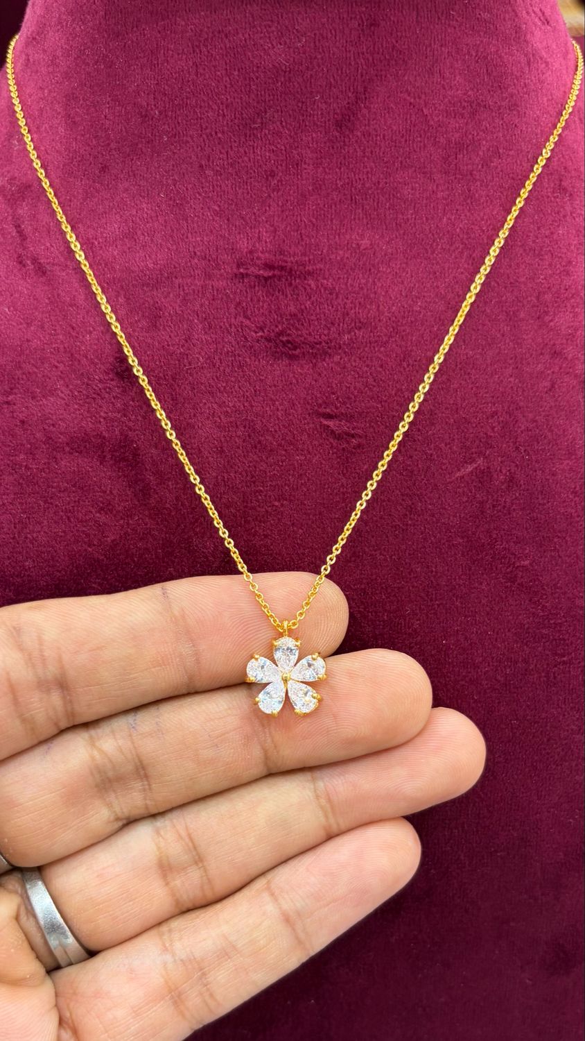Daily Wear Chain With Flower Locket