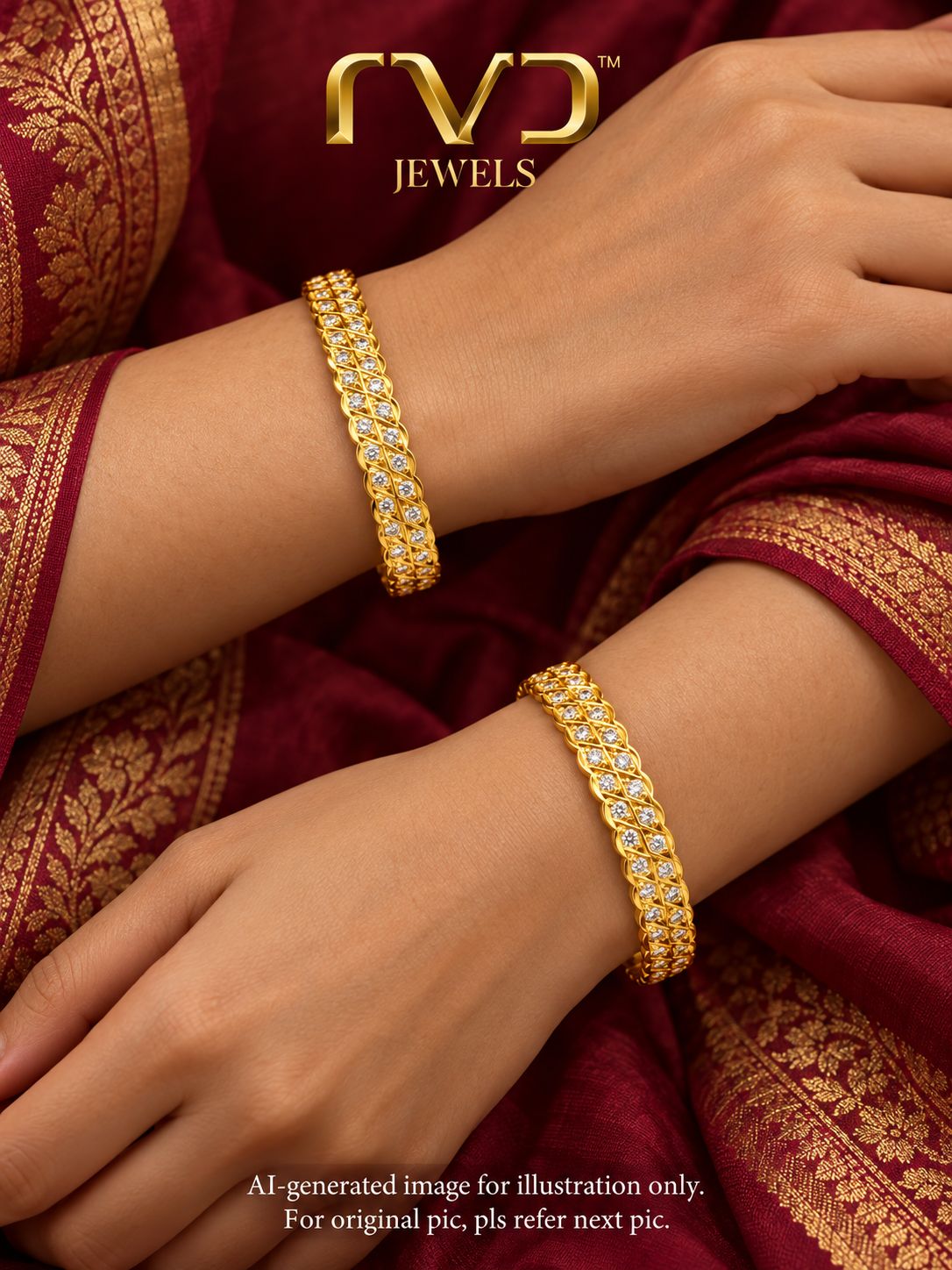 White Stone Bangles