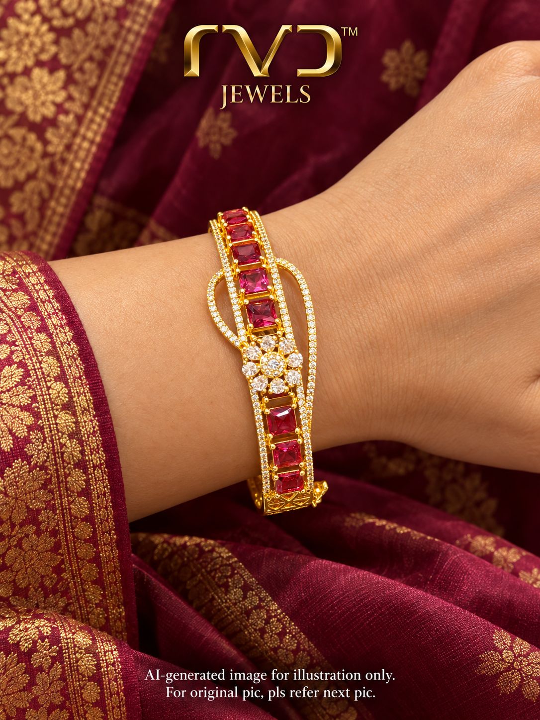 Diamond Look Openable Kada Bracelet