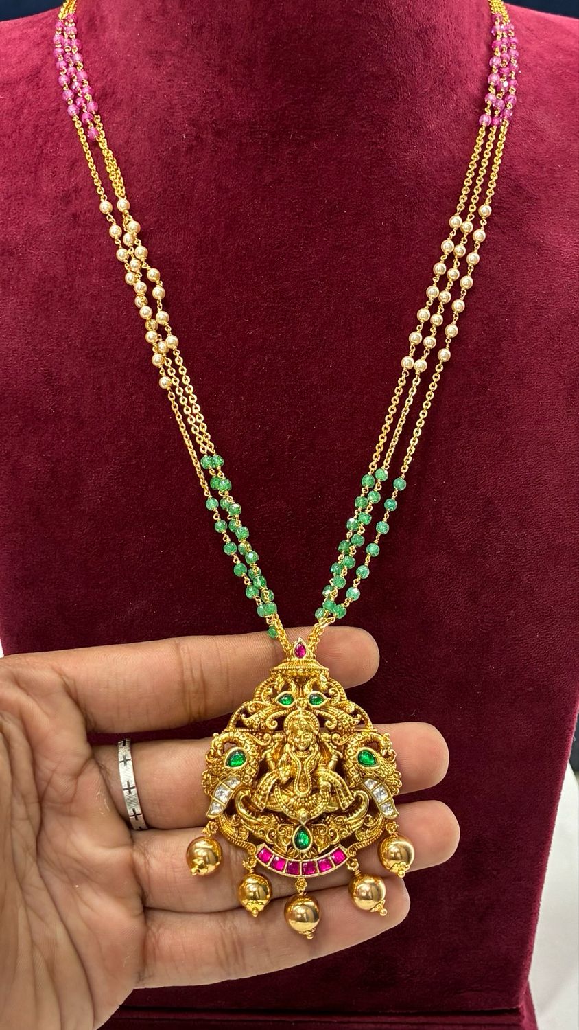 Real Beads with Jadau Locket
