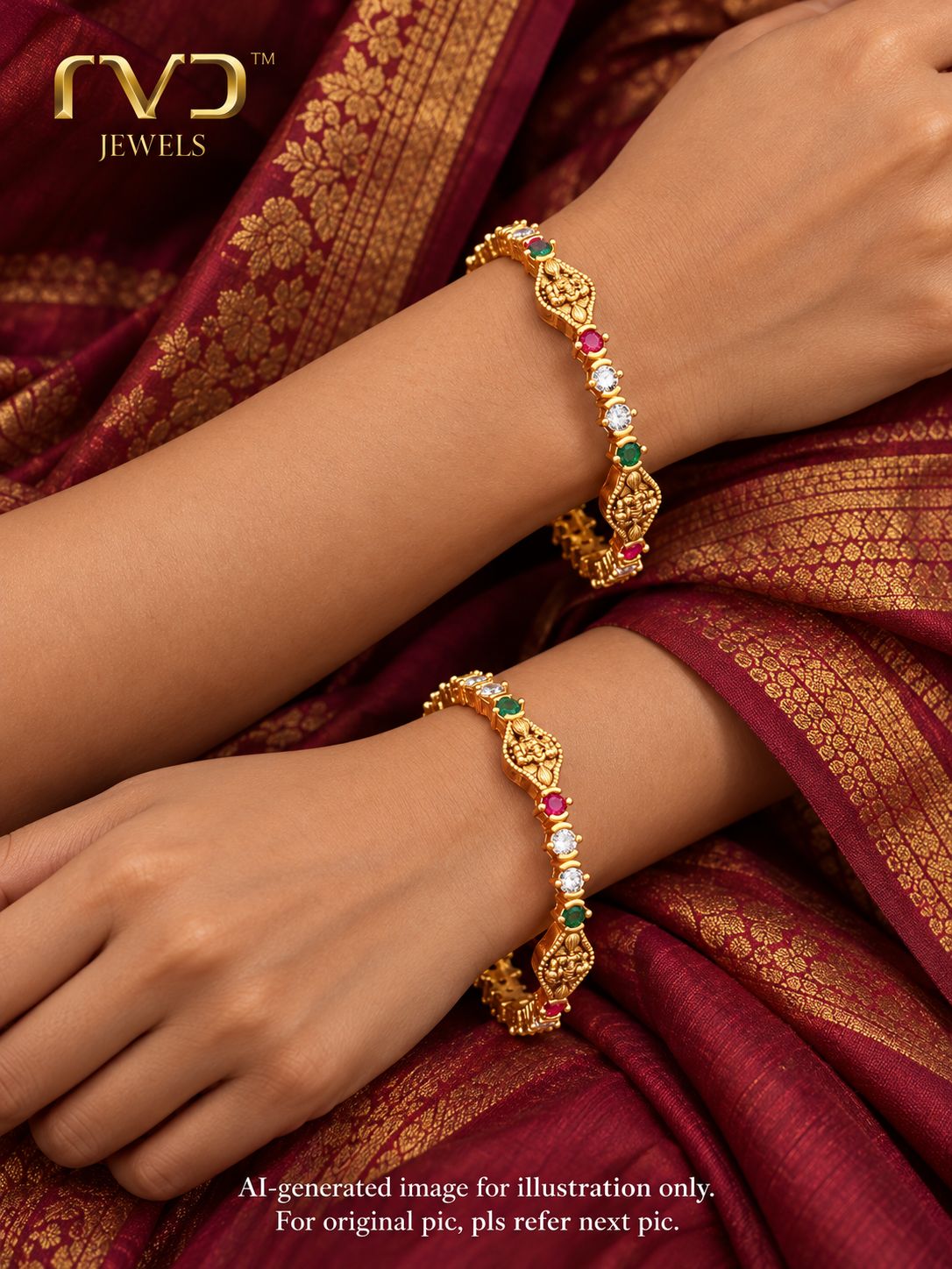 Lakshmi Devi Stone Bangles