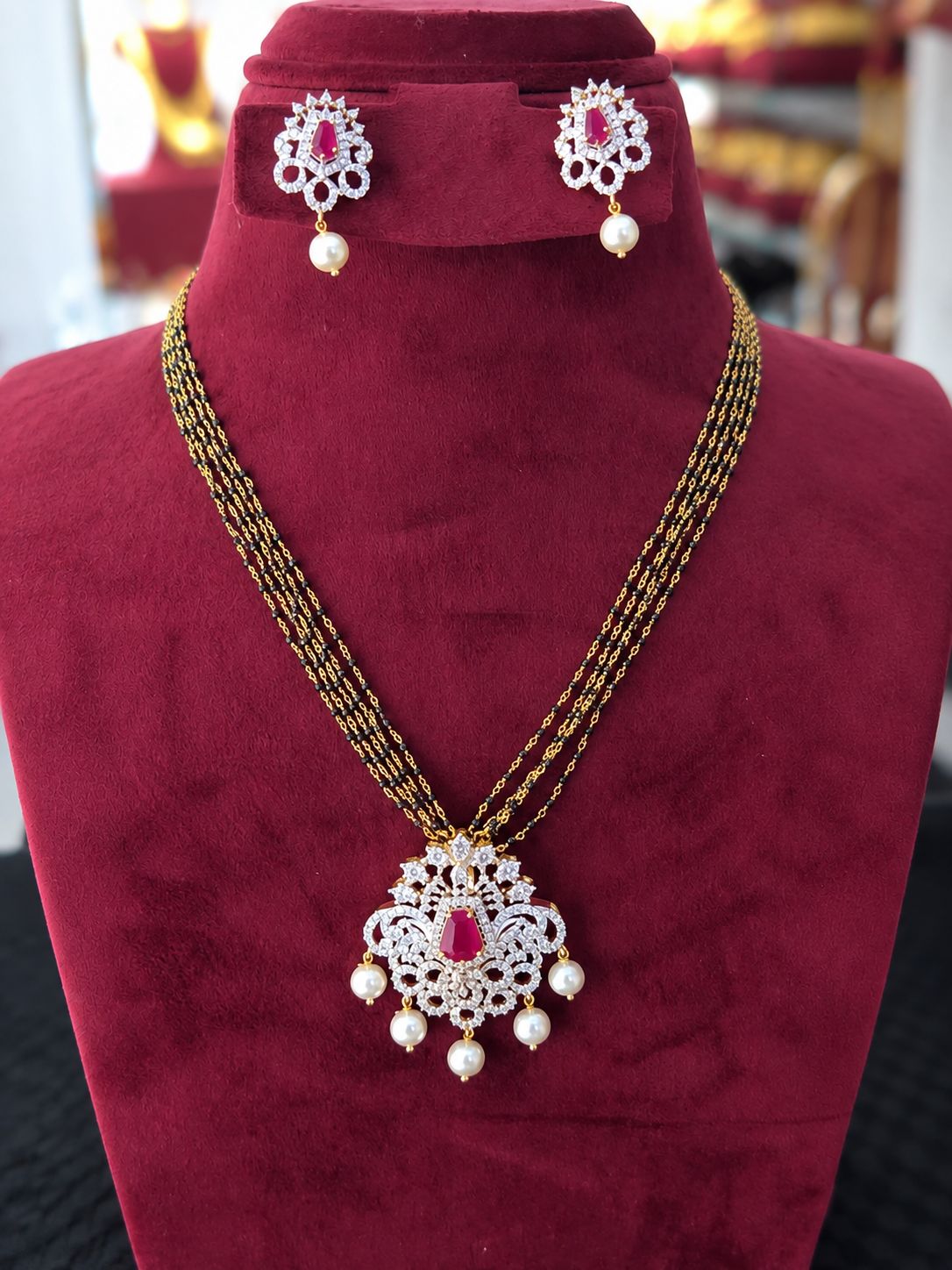 Black Diamonds With Locket Set