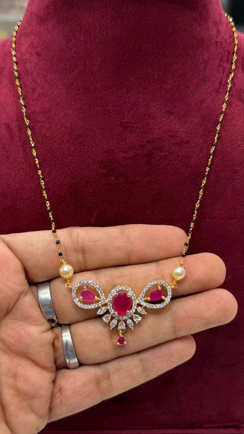 Black Diamonds Set With Diamond Locket