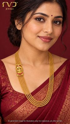 Lakshmi Devi Jadau Side Locket Step Chain
