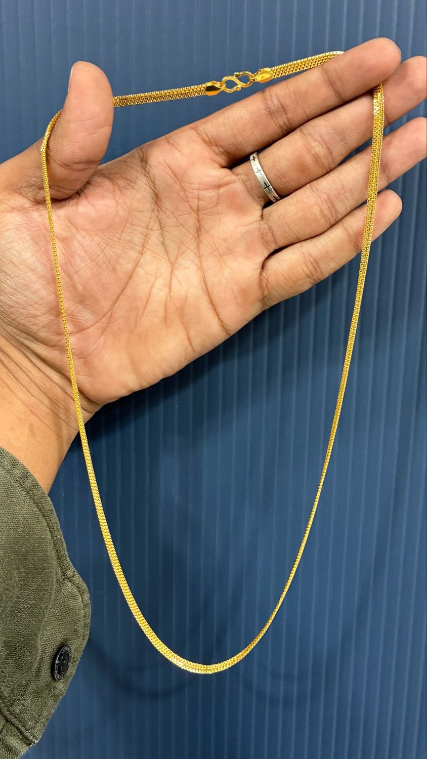 Real Gold Look Chain Flat (Broad)