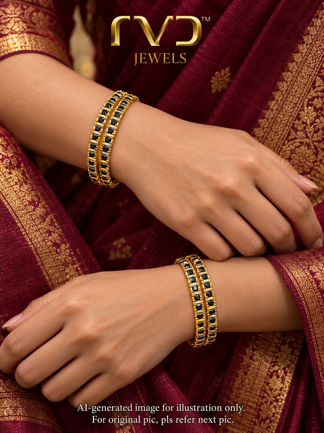 Stone Bangles Black