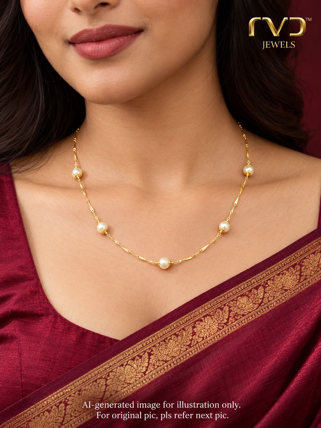 Gold Look Pearl Chain