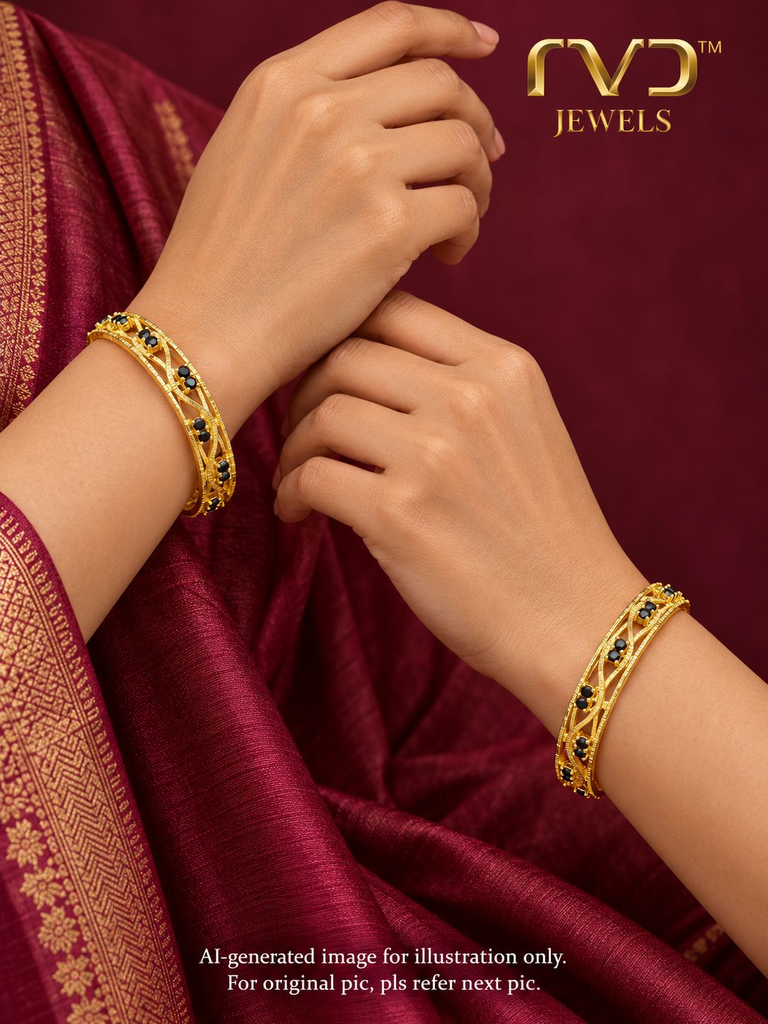 Black Stone Bangles