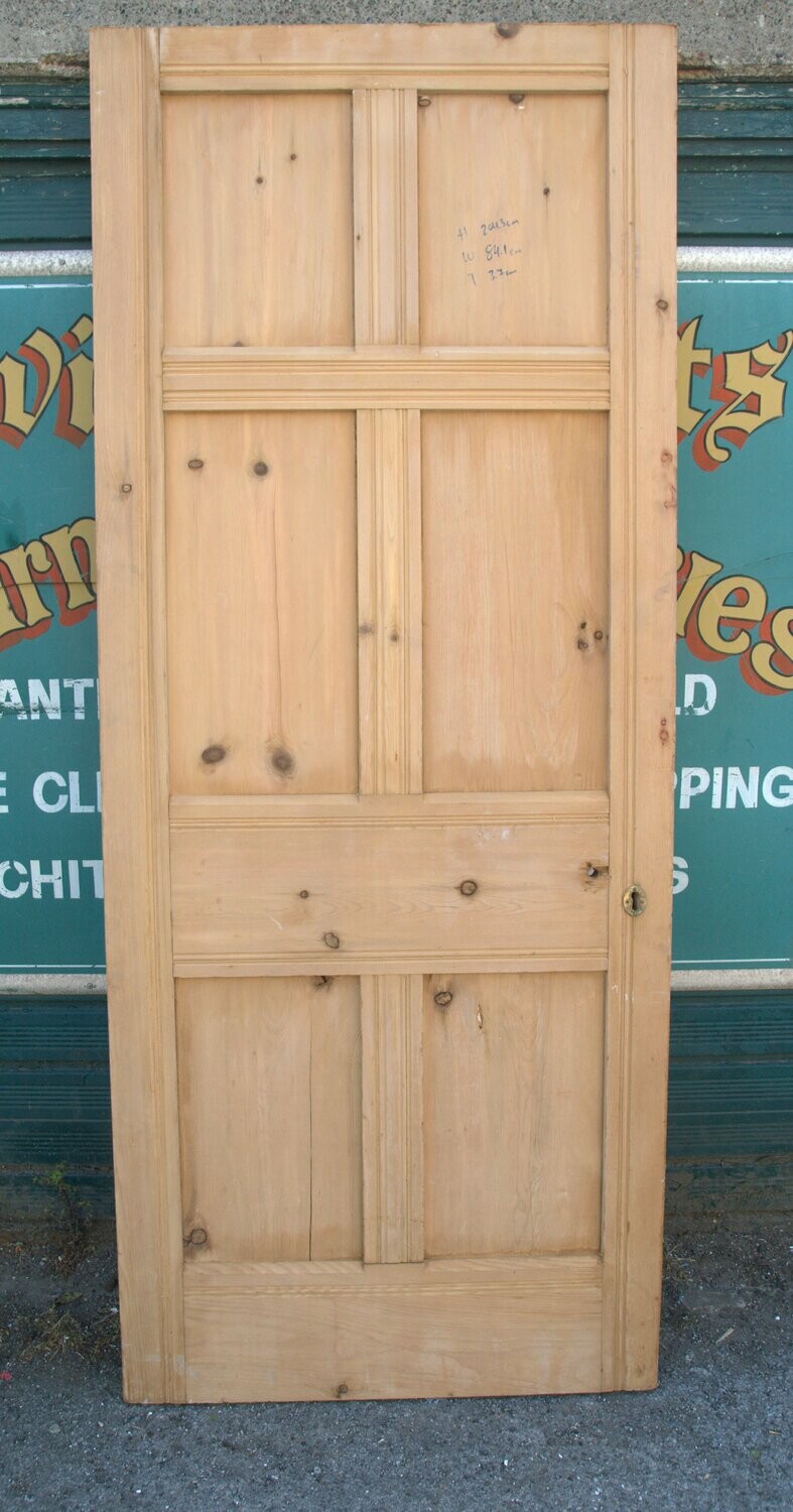 Late Victorian six panel stripped pine door