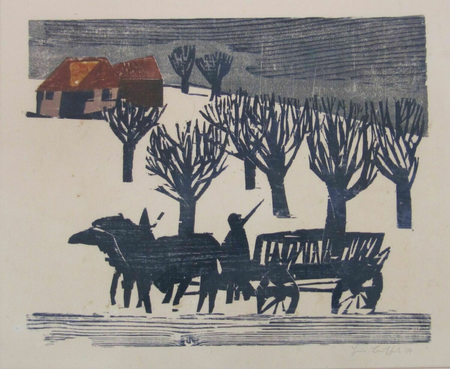 Heiner Bauschert - Pferdefuhrwerk im Winter