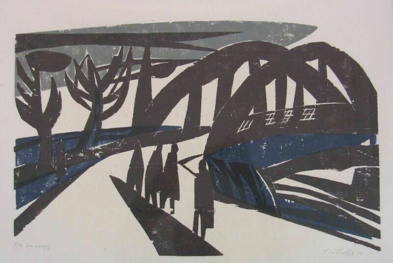 Heiner Bauschert - Brücke mit vier Personen Heiner Bauschert - Brücke mit vier Personen