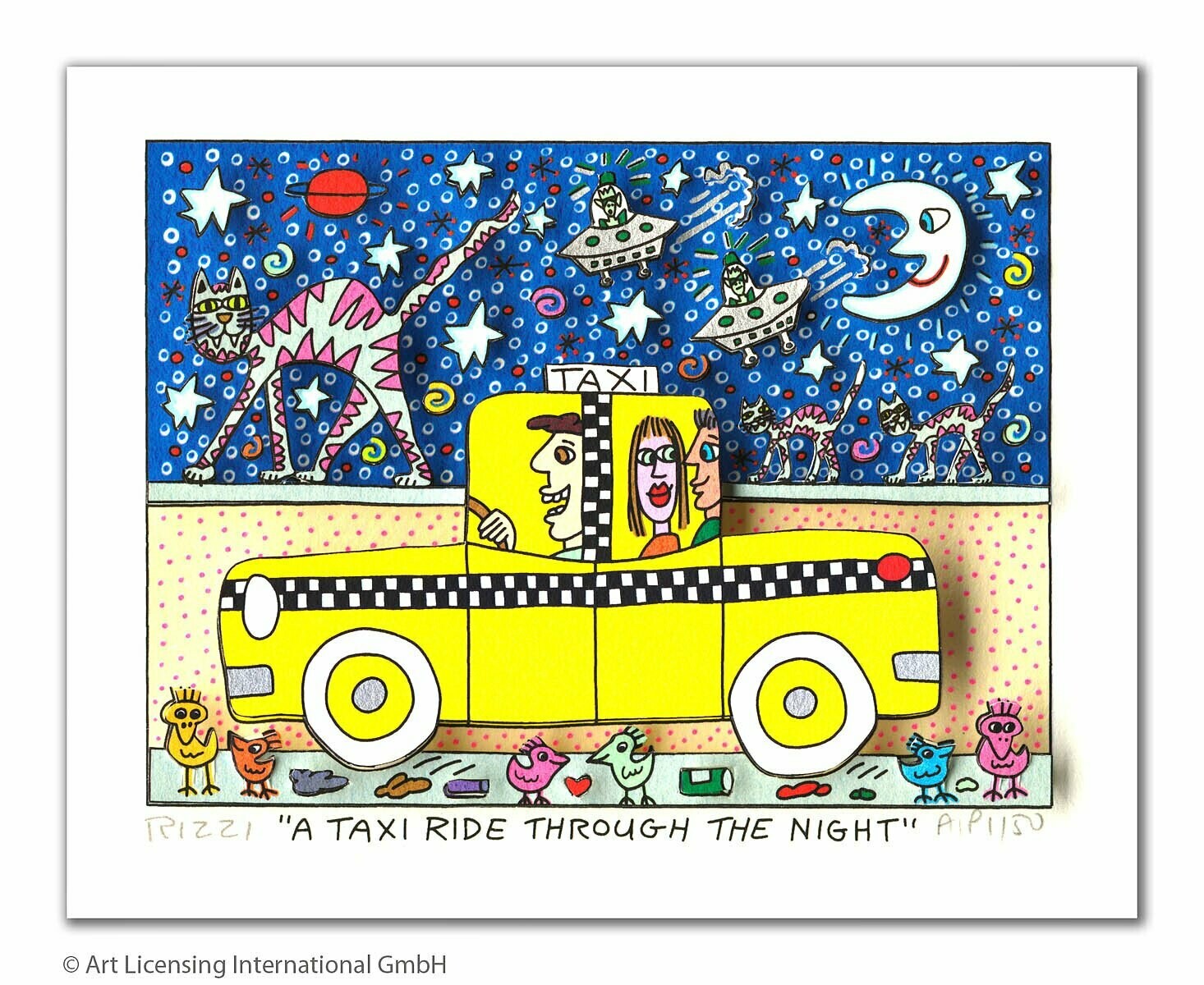 James Rizzi - A TAXI RIDE THROUGH THE NIGHT