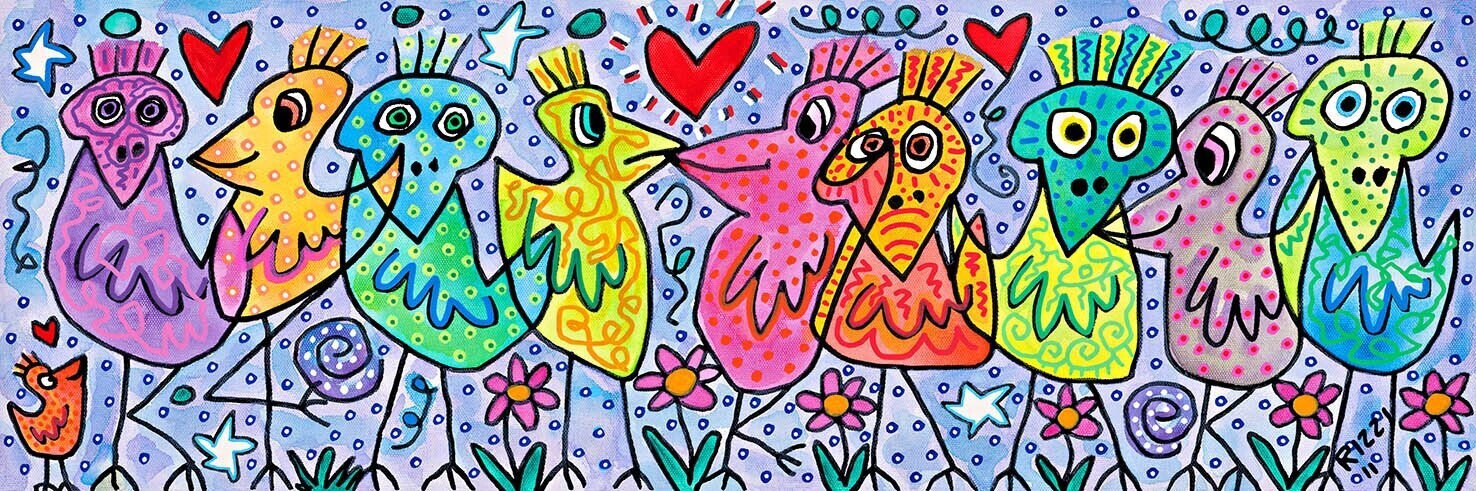 James Rizzi - A BUNCH OF BEAUTIFUL BIRDS