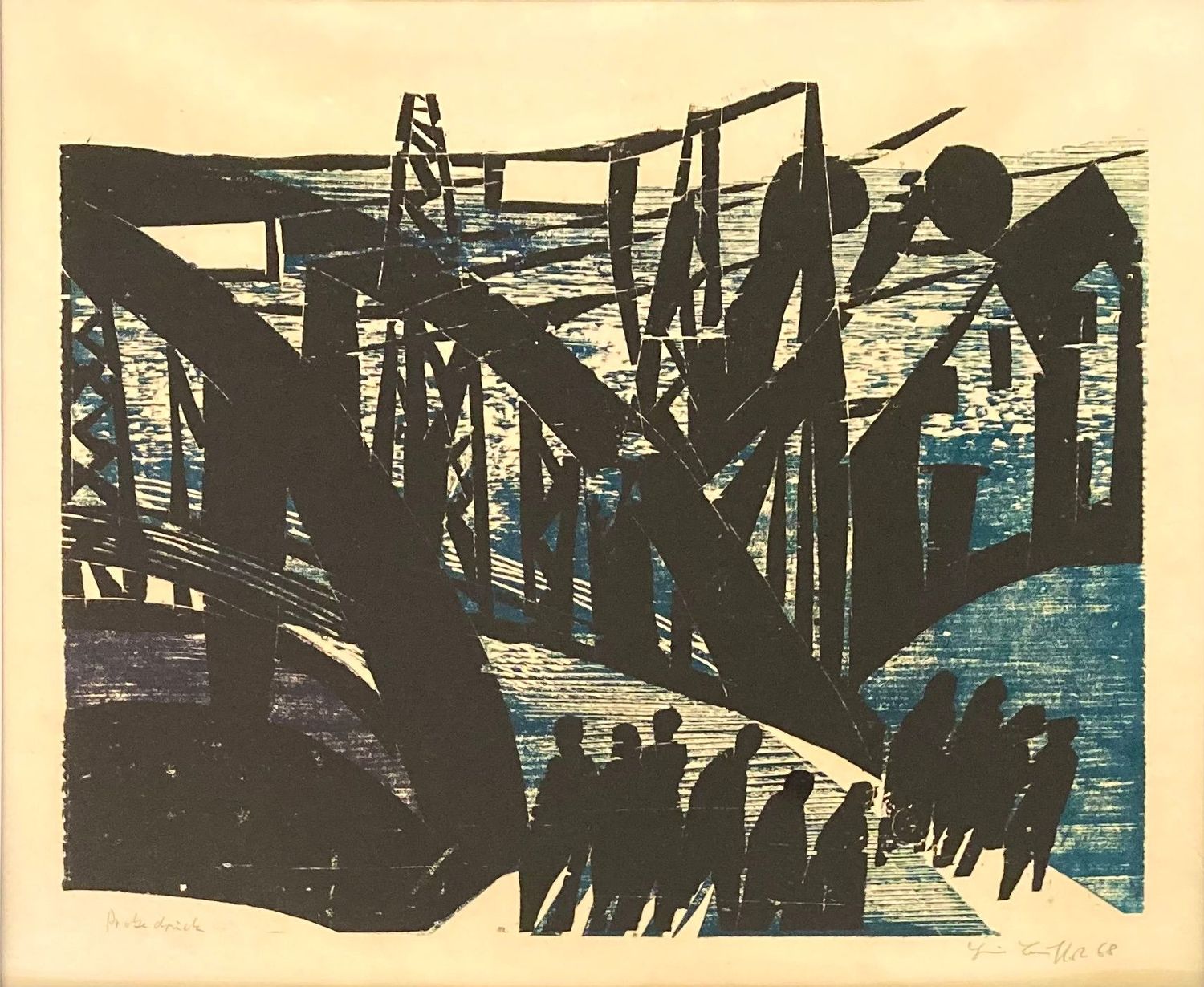 Heiner Bauschert - Brücke auf Blau
