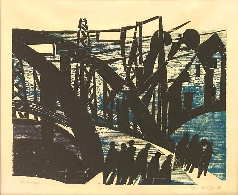 Heiner Bauschert - Brücke auf Blau