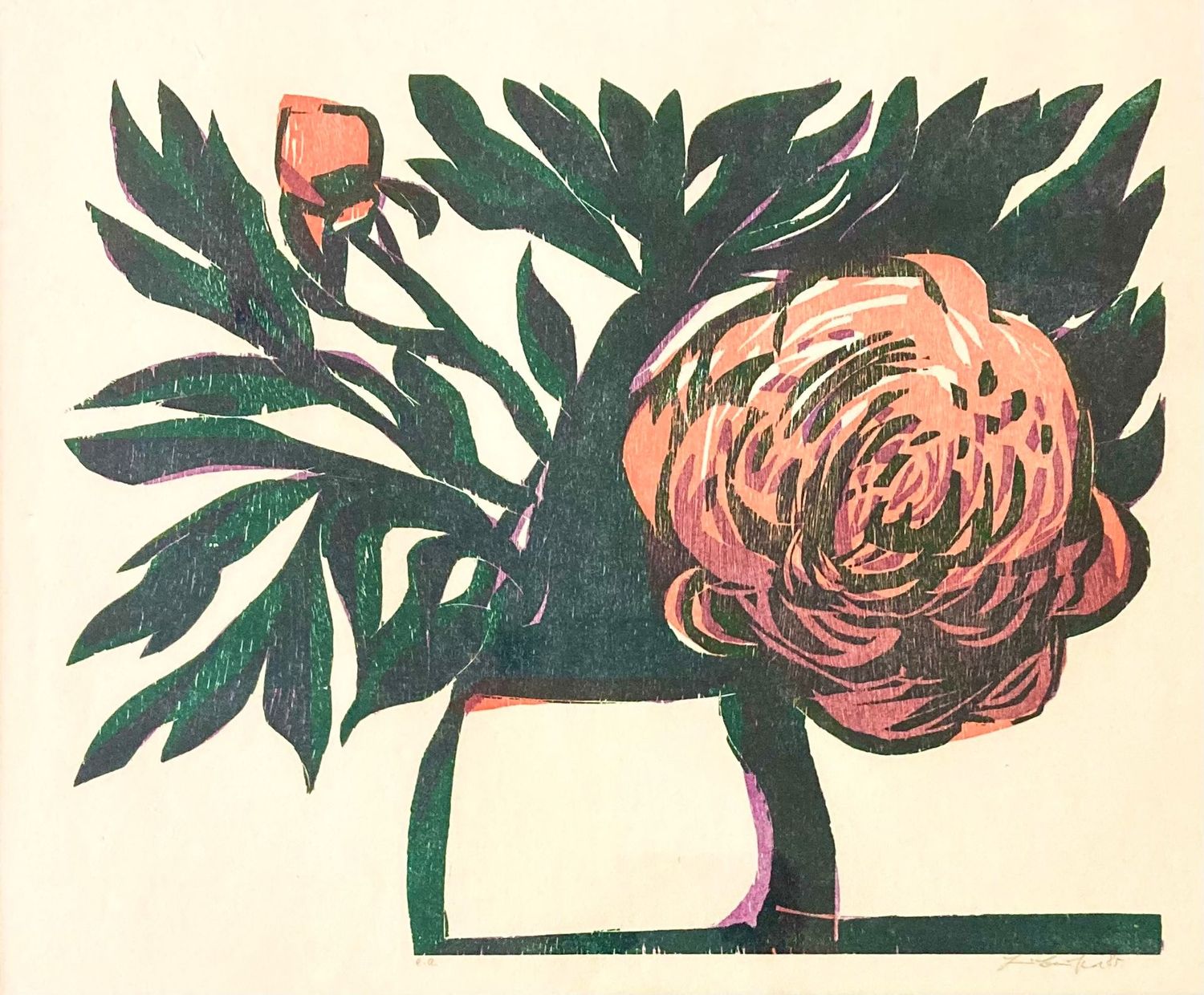 Heiner Bauschert - Pfingstrose und Knospe