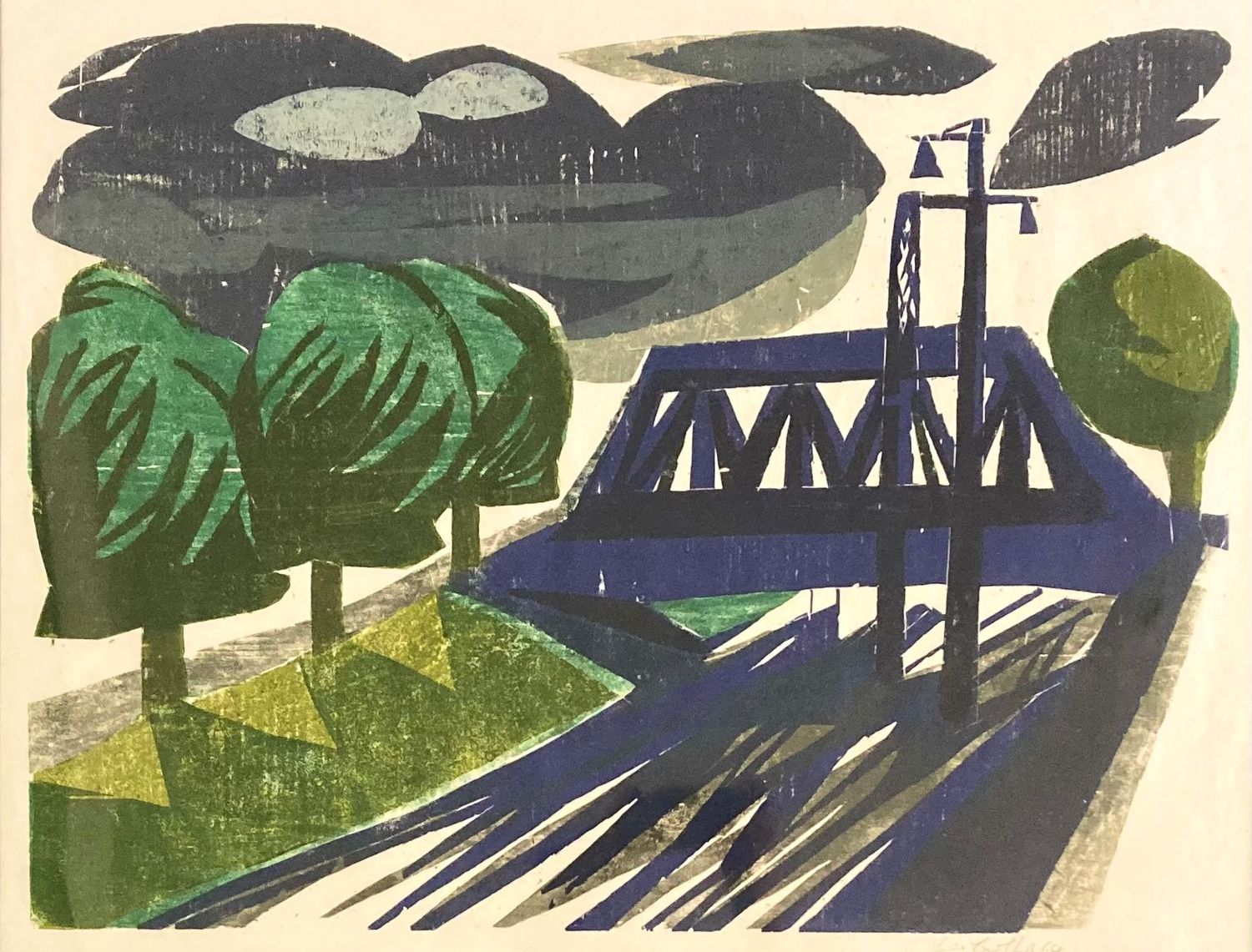 Heiner Bauschert - Brücke mit Gewitterwolken