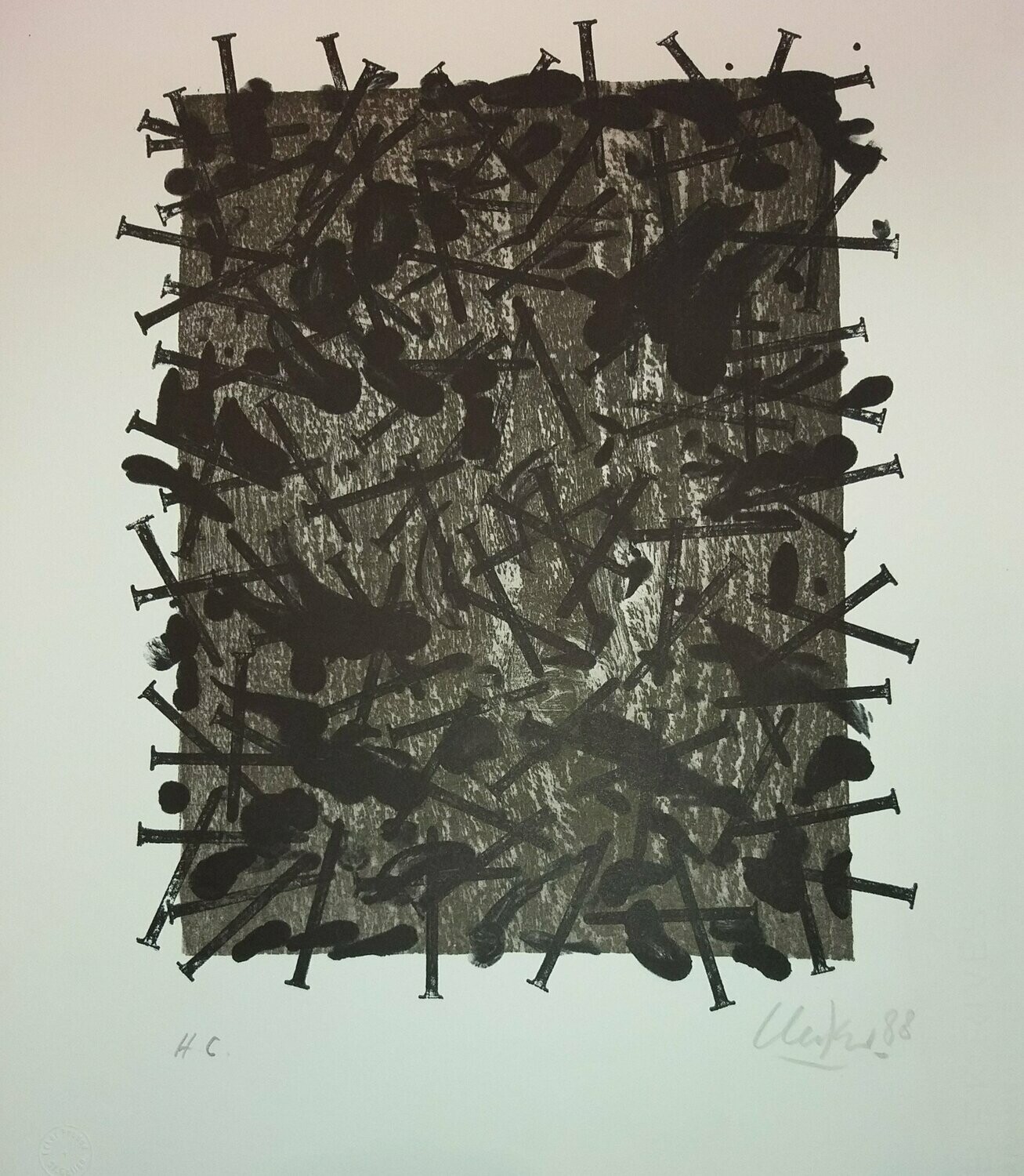 Günther Uecker - ohne Titel (Nagelbild)