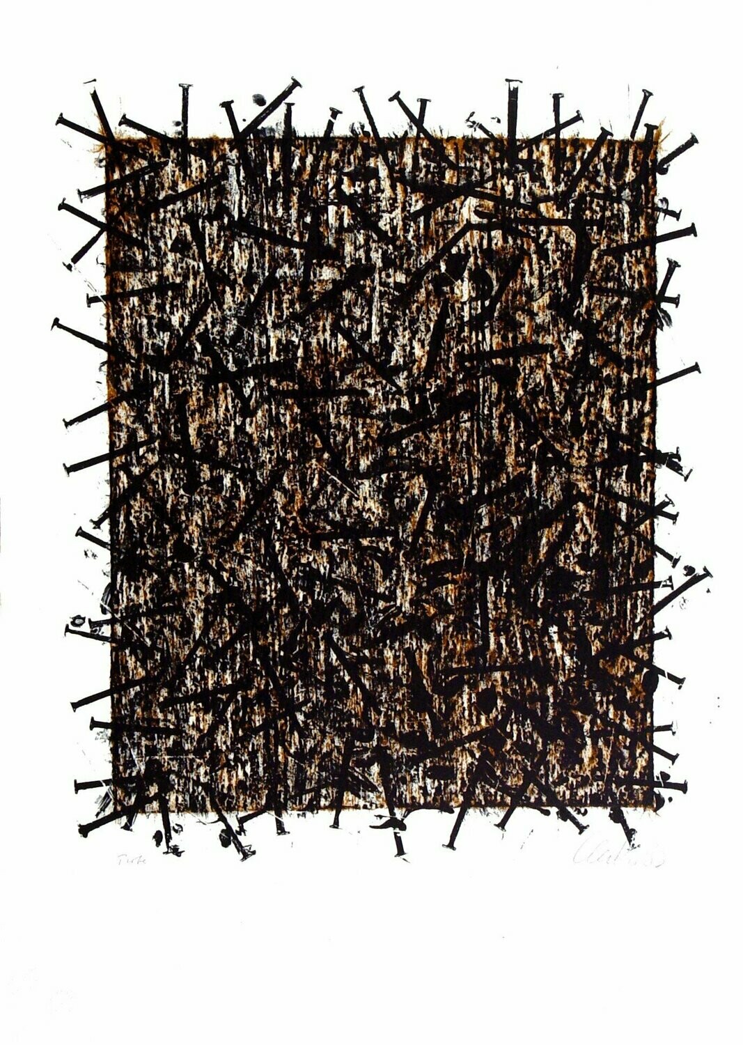 Günther Uecker - ohne Titel (Nagelbild)