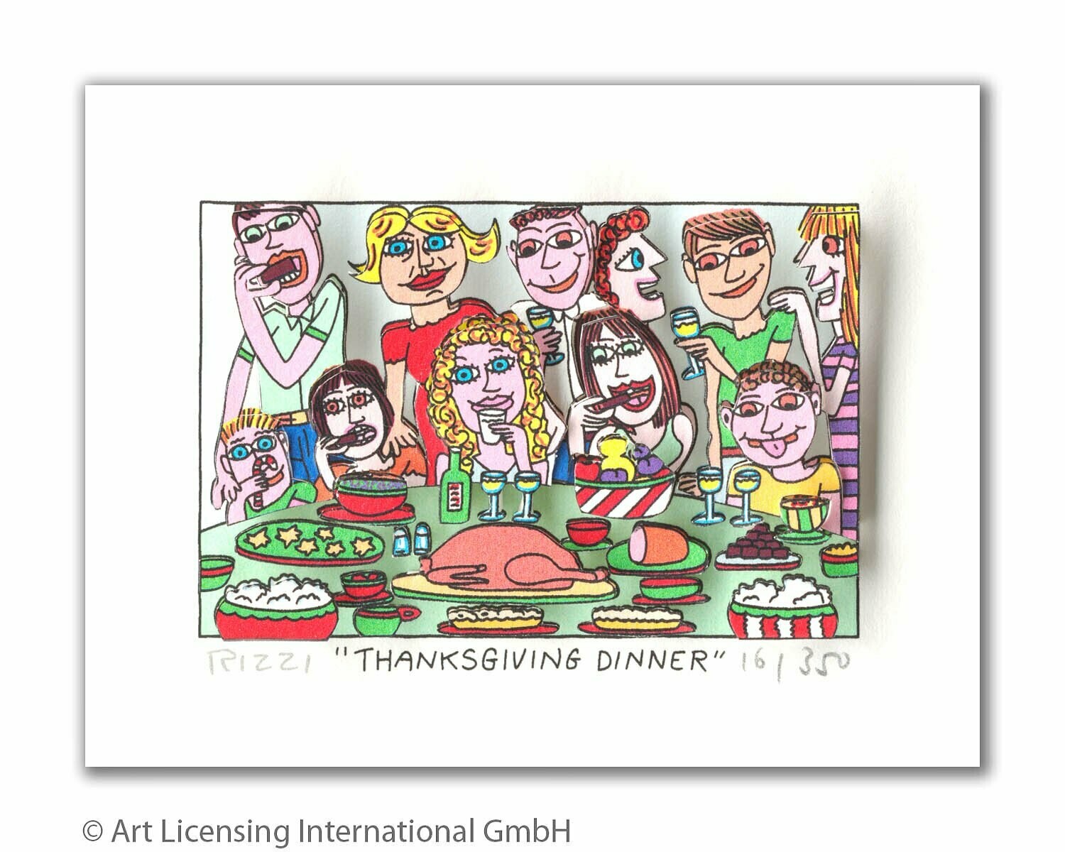 James Rizzi - THANKSGIVING DINNER -vergriffen! Letztes Exemplar James Rizzi - THANKSGIVING DINNER -vergriffen! Letztes Exemplar