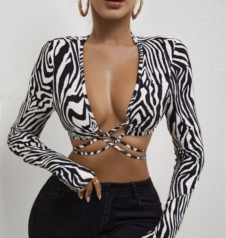 Zebra stripe crop top