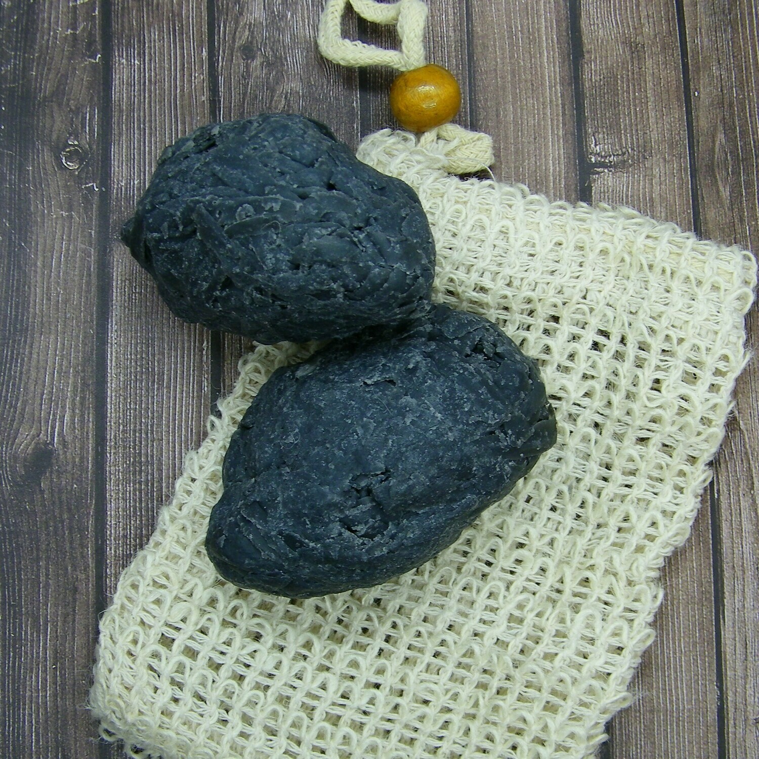 Lumps of Coal Soap & Sisal Soap Bag