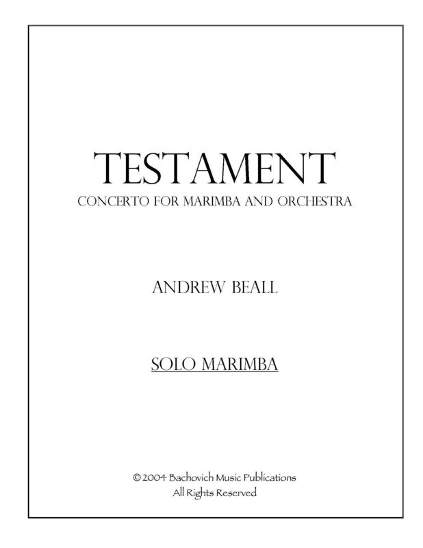 Andrew Beall: Testament: Concerto for marimba and orchestra (Study Score)