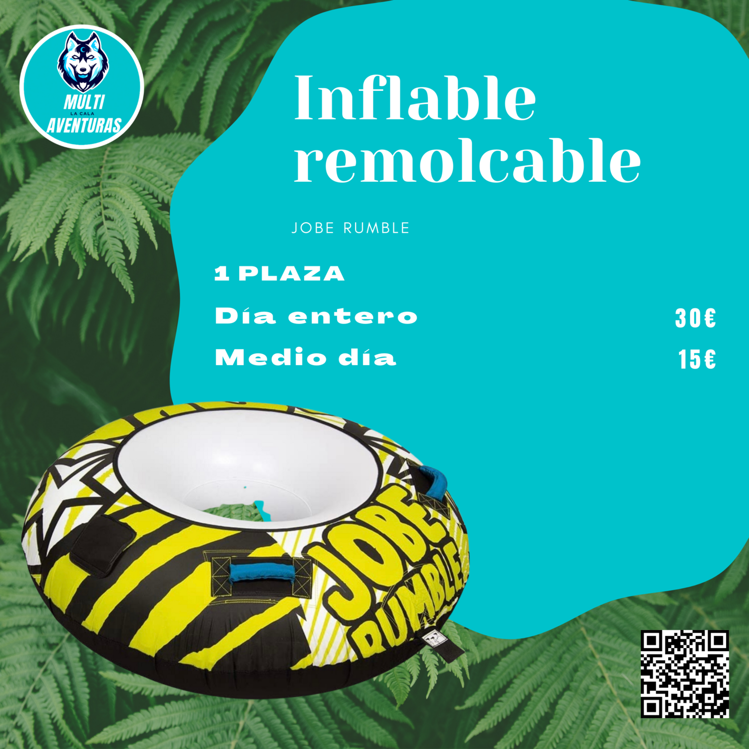 Inflable remolcable 1 plaza