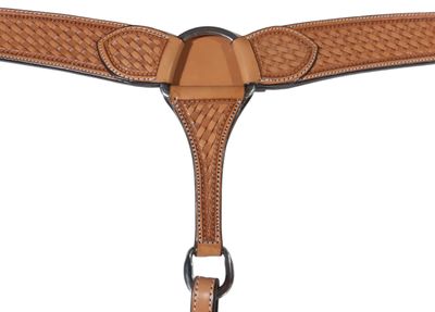 Vaquero 2-1/2&quot; Pechera de Cuero con Tejido de Cesta.