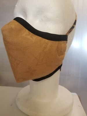 Authentic Louis Vuitton Gold Silk Cashmere Mask