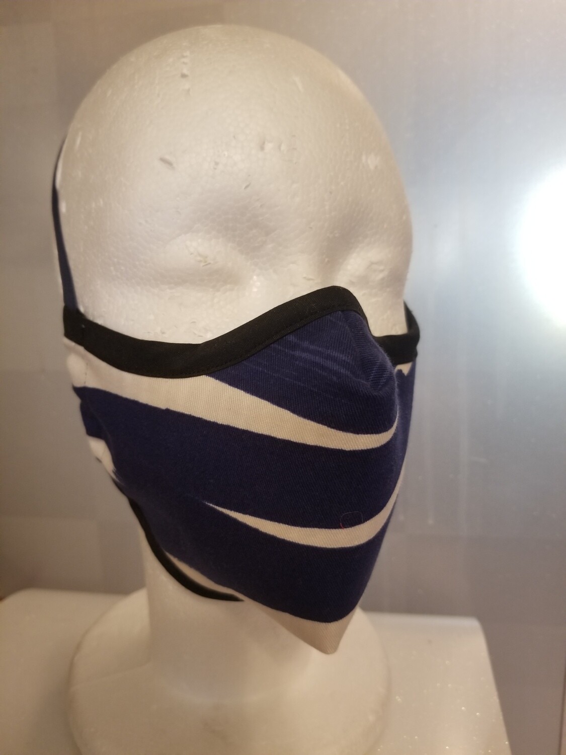 Oscar de la Renta  White/Navy Print Mask