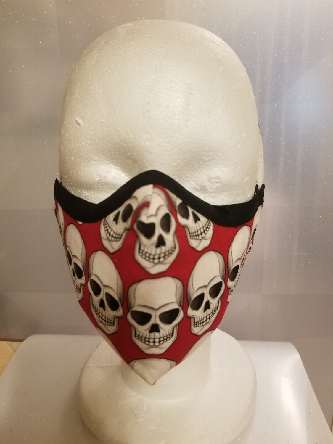 Alexander Henry Stacked Skulls in Red, Mask