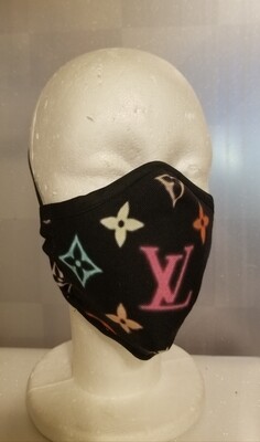LV Black/ Multi-Colored Logo Print Mask