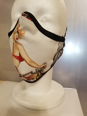 Vintage Alexander Henry Biker Pinups Mask