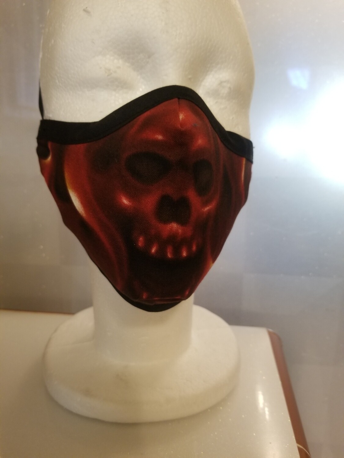 Alexander Henry Vintage &quot;Skulls On Fire&quot; in Red Mask