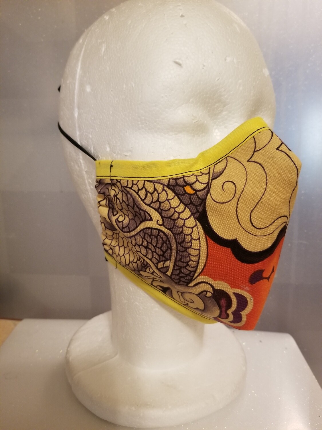 Alexander Henry Vintage &quot; Indochine Tatsu Dragon&quot; Print Mask ( Rare)