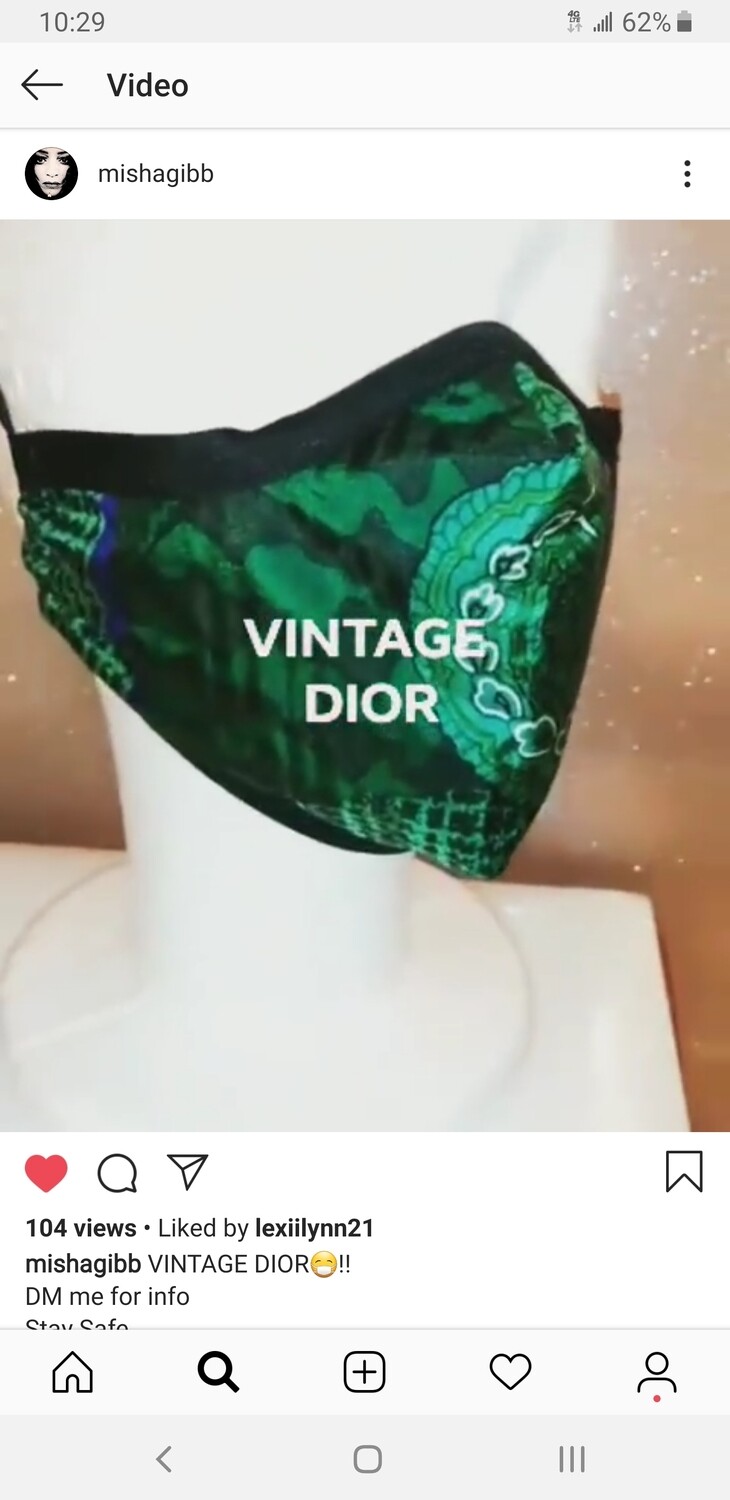 Christian Dior Vintage Authentic Silk Mask