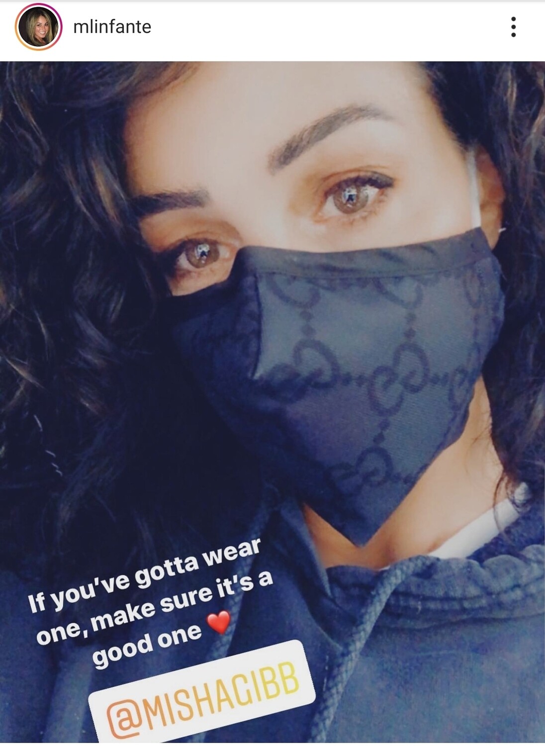 Gucci Charcoal/ Black Logo Print Mask