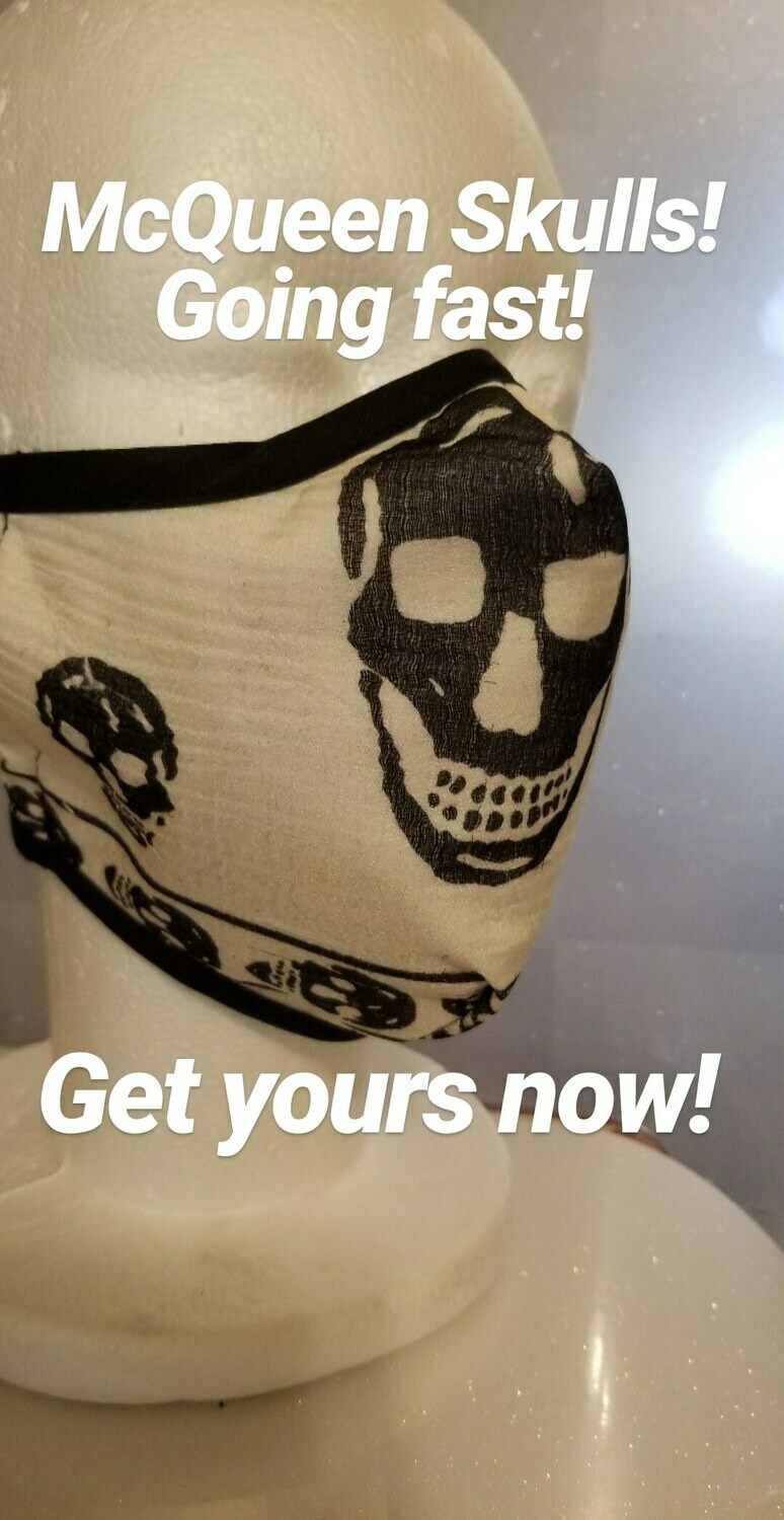 Authentic Alexander McQueen White/Black Skulls Mask