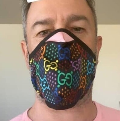 Gucci Authentic Silk Multi-Colored Stars Mask