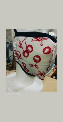 Cherry Skulls Cotton Print Mask