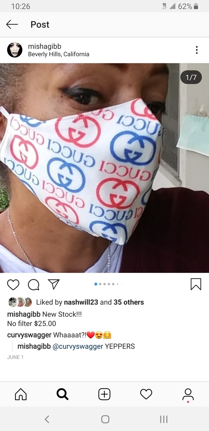 Gucci &quot;Red ,White, and Blucci&quot; Mask