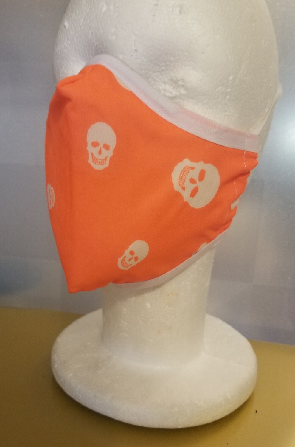 Neon Orange Skulls Mask