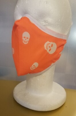Neon Orange Skulls Mask